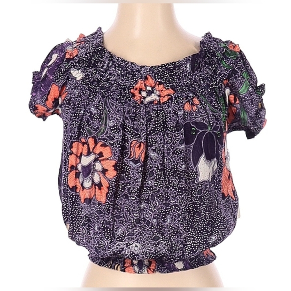 Free People (NWT) One Suki Off The Shoulder Blouse ~ Midnight ~ XS ~ 17" P2P - Picture 3 of 4